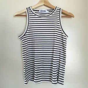 Rita Row Striped Tank in Off White / Navy